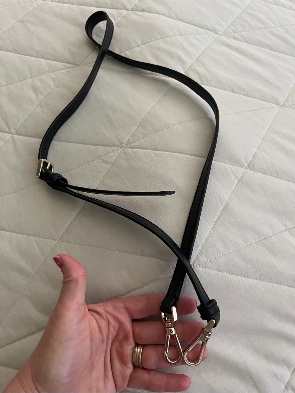 Kate Spade Black Saffiano Leather Gold Hardware Replacement Strap Authentic